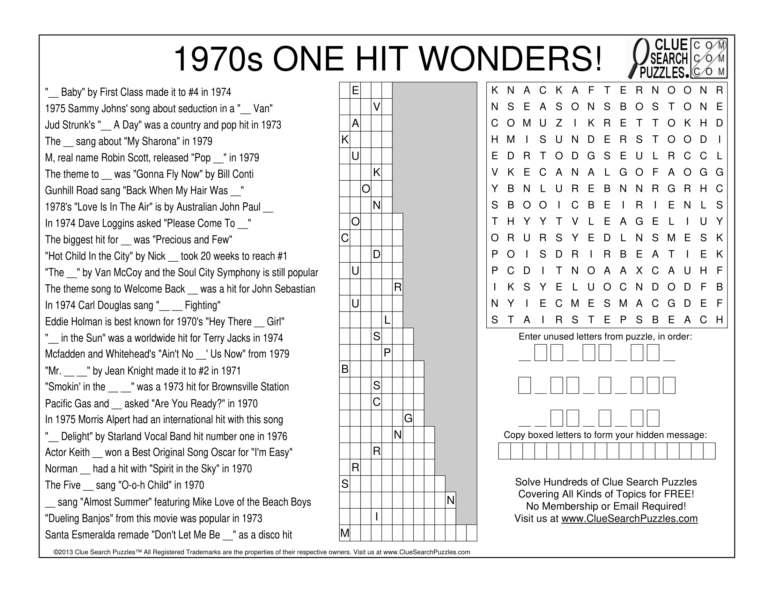 1970s one hit wonders trivia quiz
