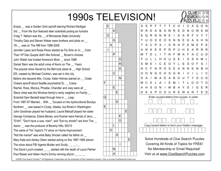 1990s television trivia quiz