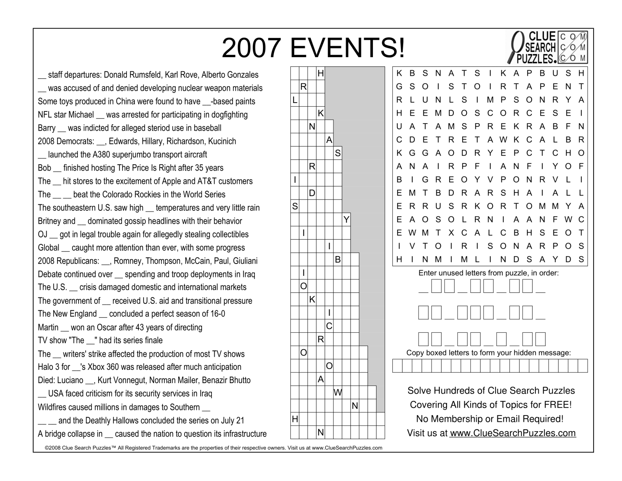 2005 EVENTS TRIVIA QUIZ