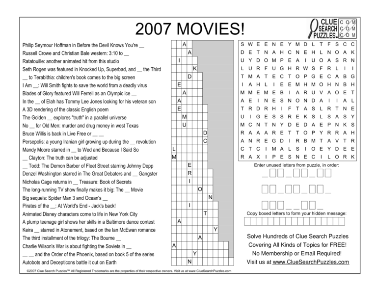 2007 movies trivia quiz