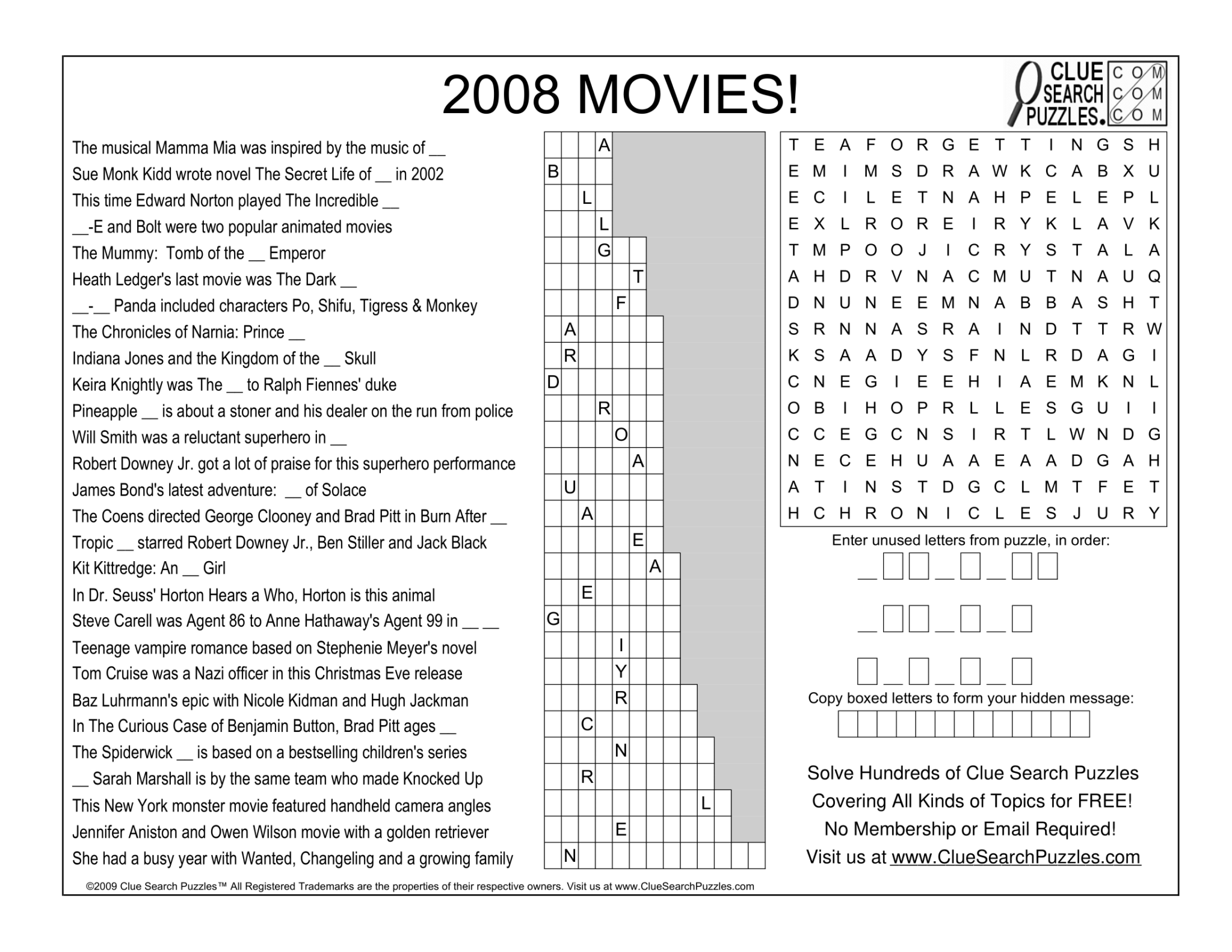 2008 MOVIES TRIVIA QUIZ
