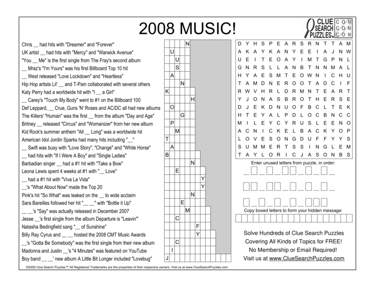 2008 music trivia quiz