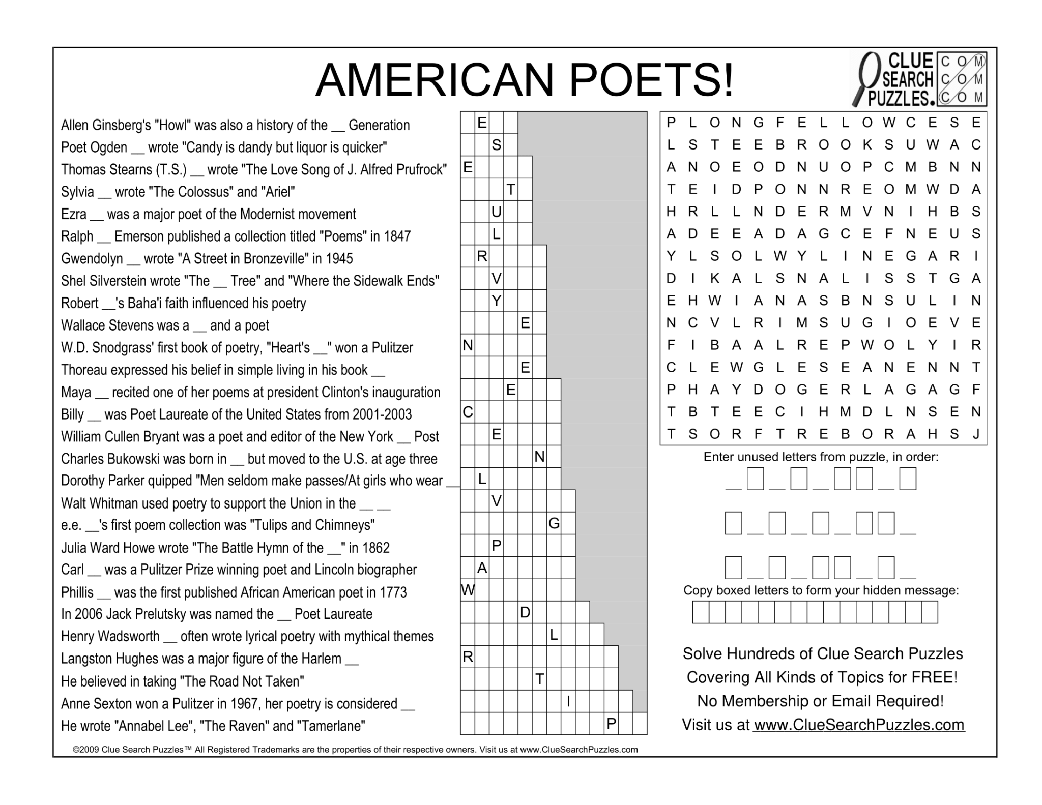 AMERICAN POETS TRIVIA QUIZ