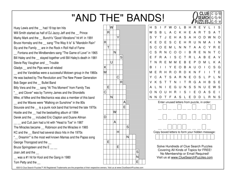 and the bands trivia quiz