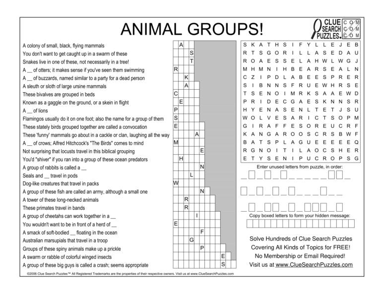 animal groups trivia quiz
