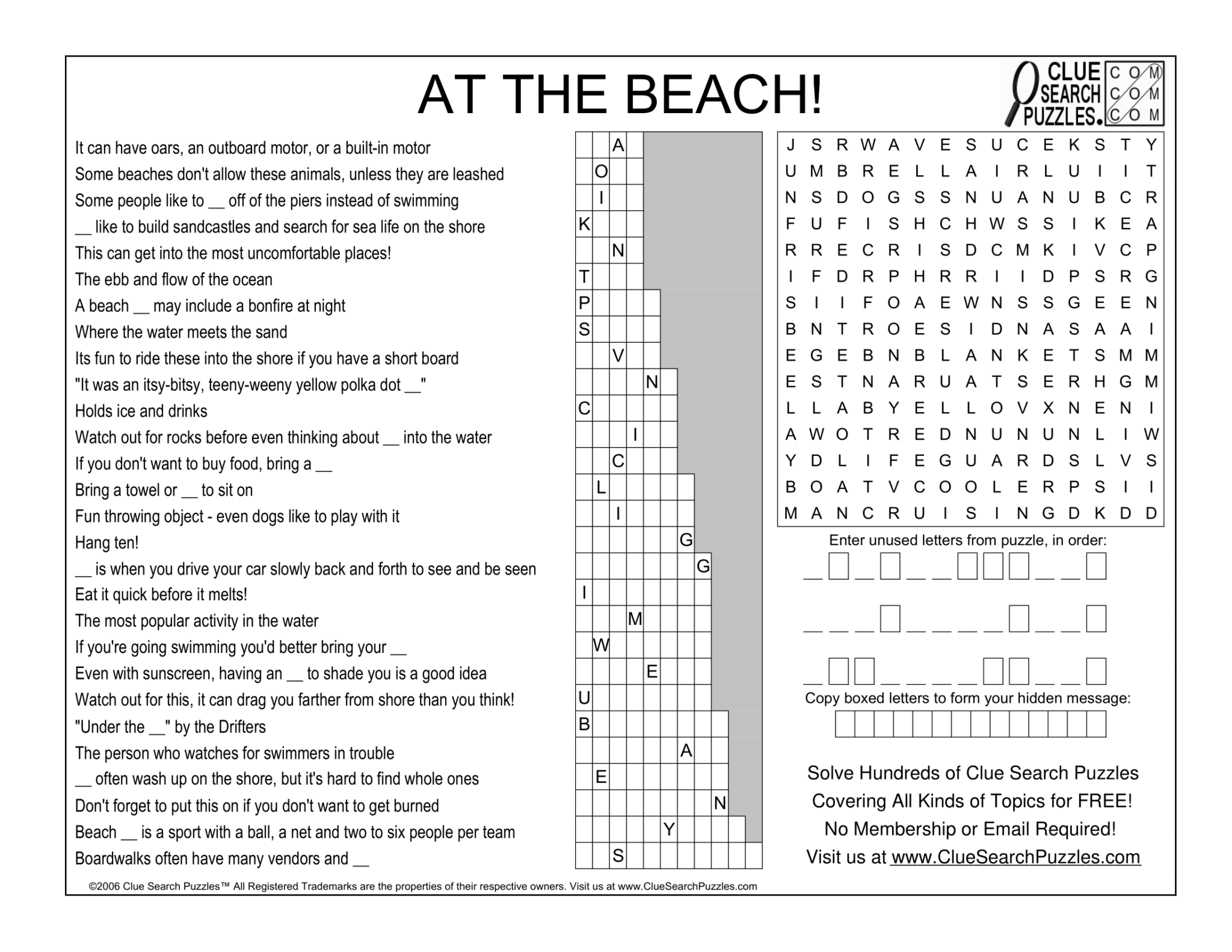 AT THE BEACH TRIVIA QUIZ