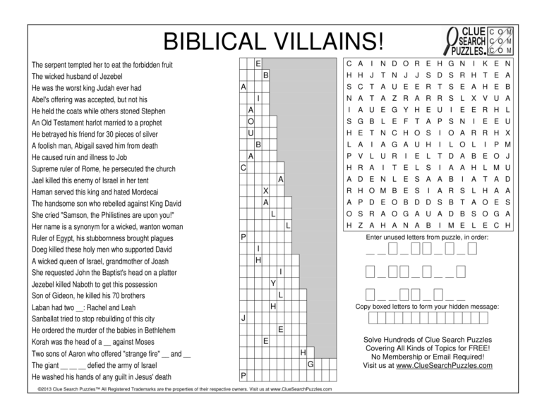 biblical villains trivia quiz
