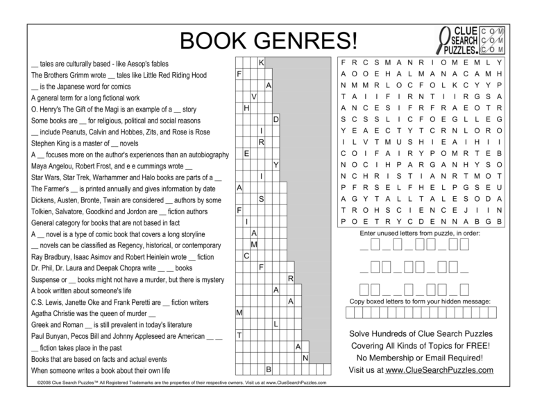 book genres trivia quiz