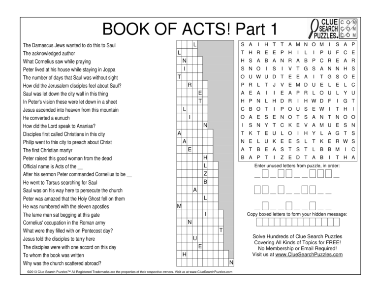 book of acts part 1 trivia quiz