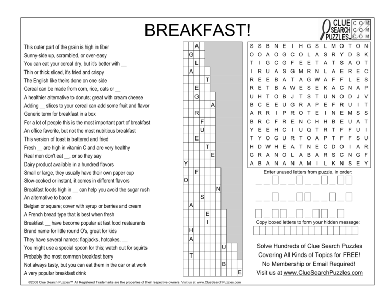 breakfast trivia quiz