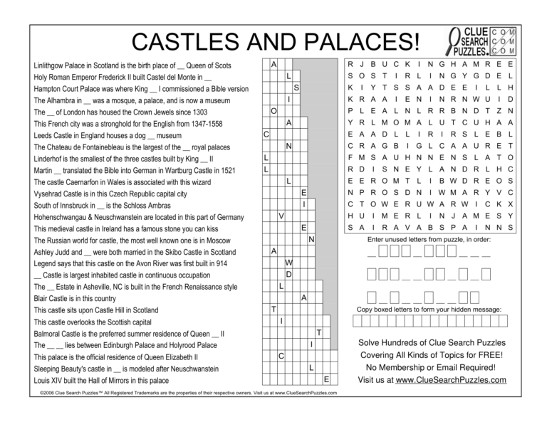 castles and palaces trivia quiz