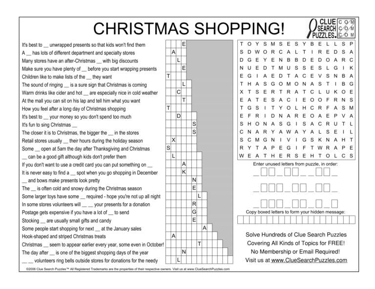 christmas shopping trivia quiz