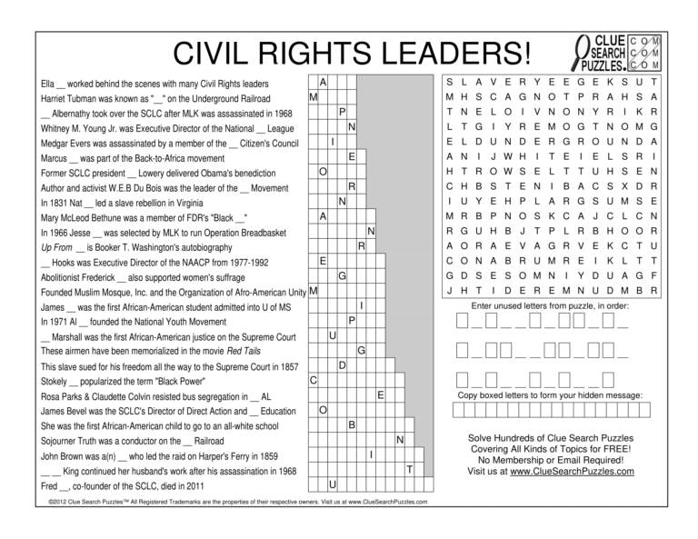 civil rights laders trivia quiz