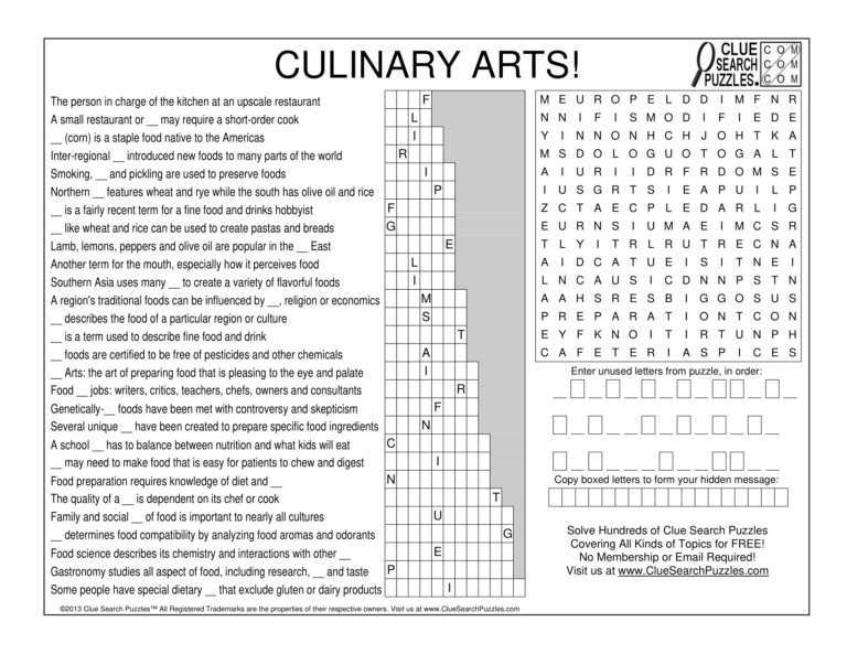 culinary arts trivia quiz