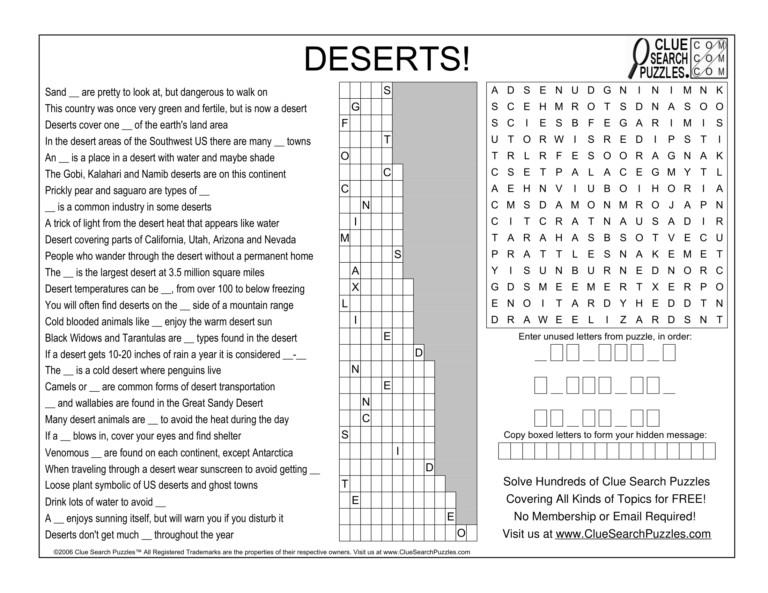deserts trivia quiz