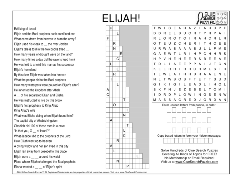 elijah trivia quiz