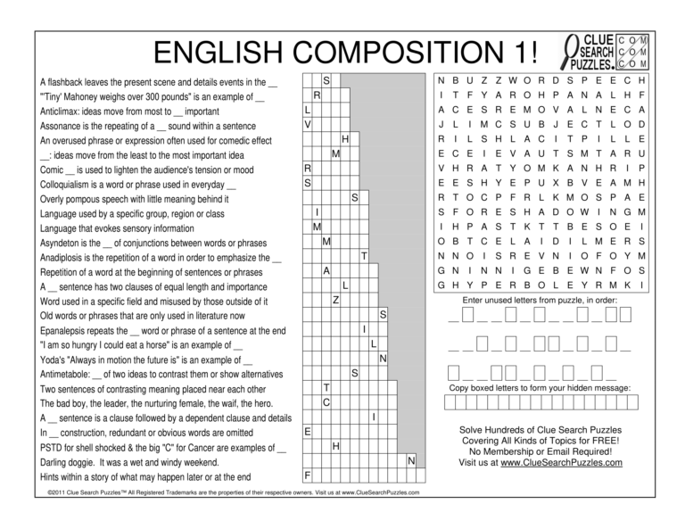 english composition 1 trivia quiz