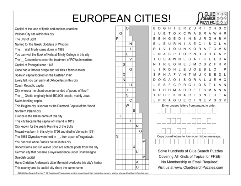 european cities trivia quiz