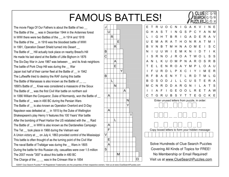 famous battles trivia quiz