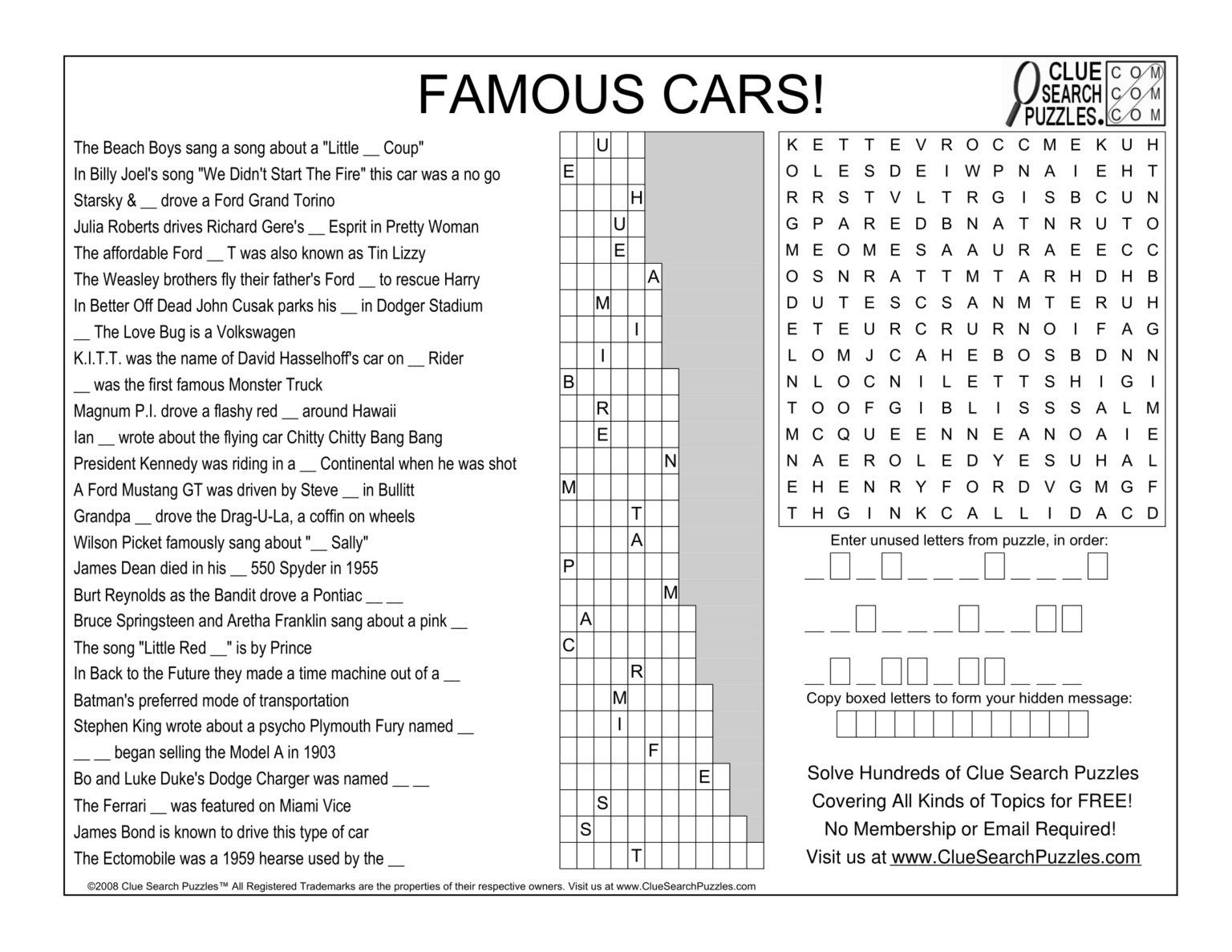 FAMOUS CARS TRIVIA QUIZ