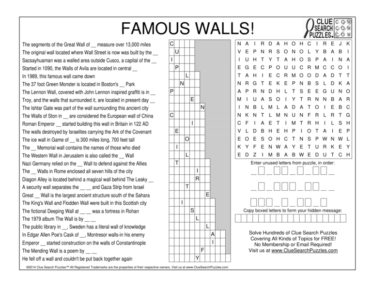 famous walls trivia quiz