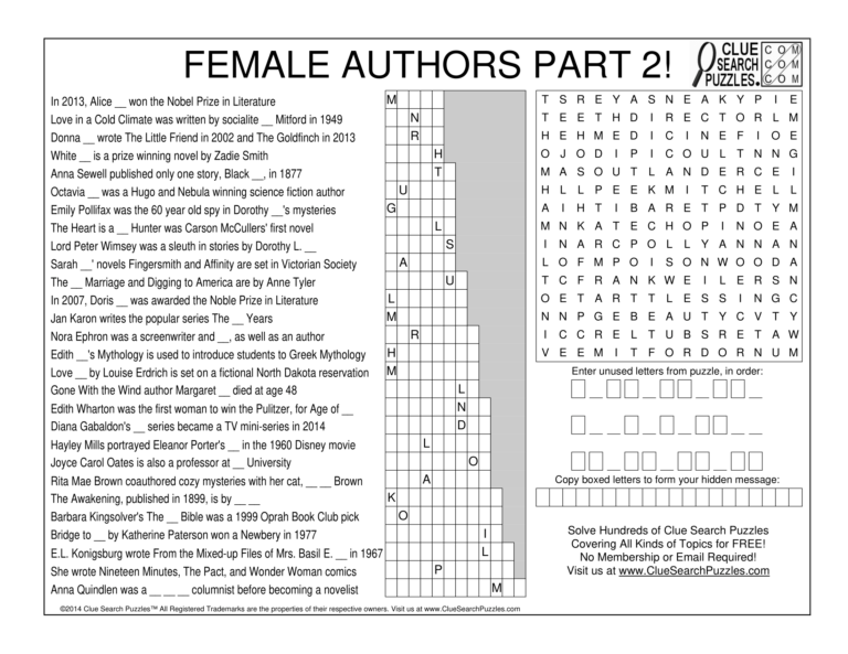 female authors part 2 trivia quiz