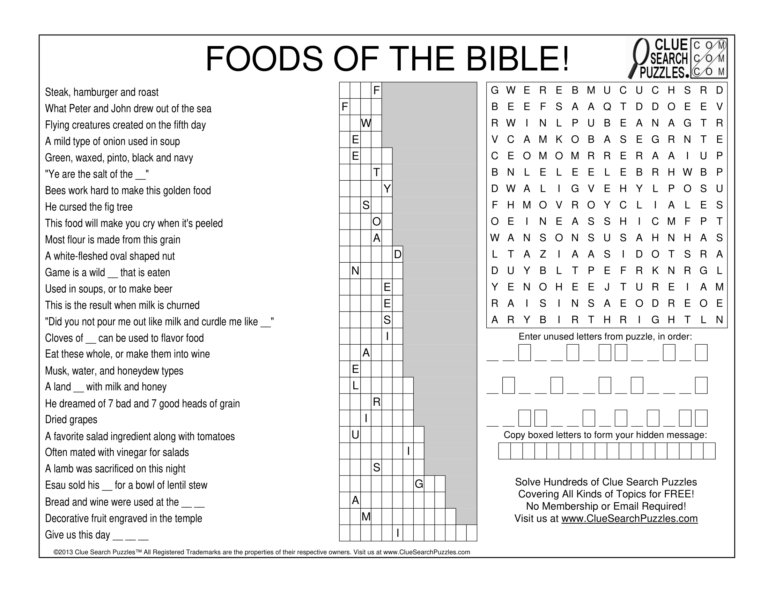 foods of the bible trivia quiz