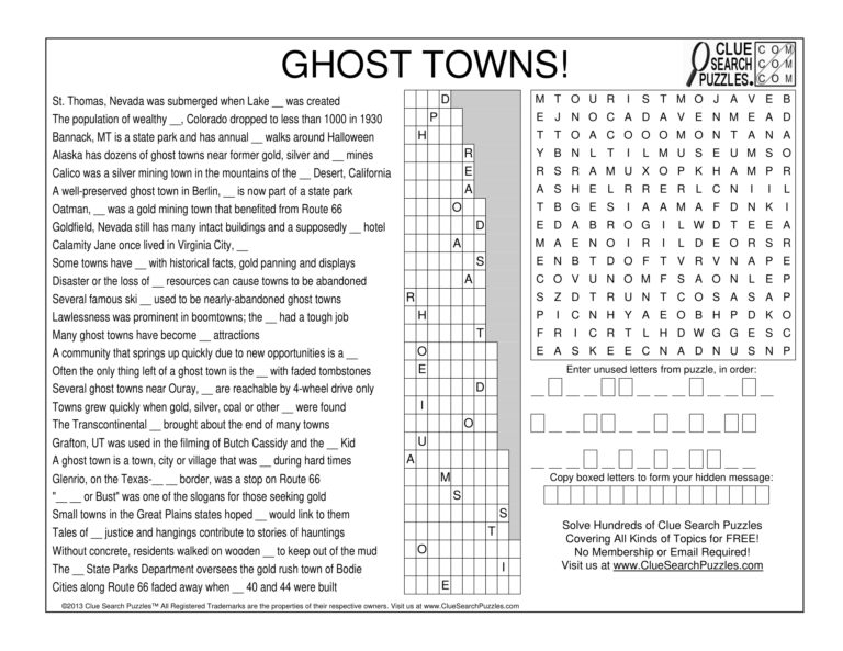 ghost towns trivia quiz