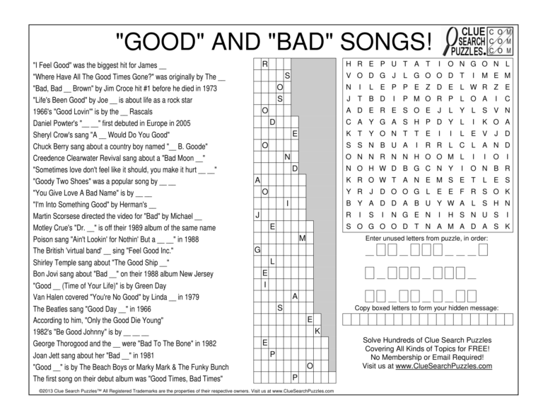 good and bad songs trivia quiz