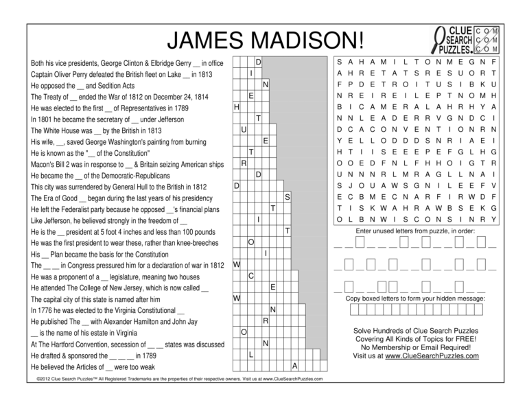 james madison trivia quiz
