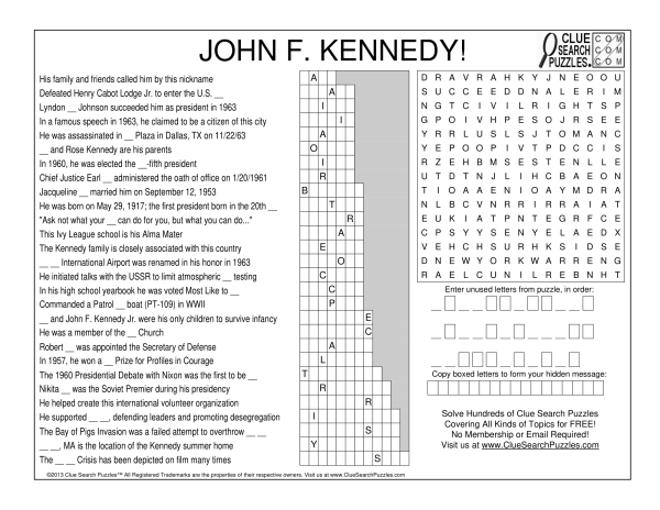 JOHN F KENNEDY TRIVIA QUIZ