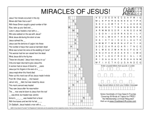 miracle of Jesus trivia quiz