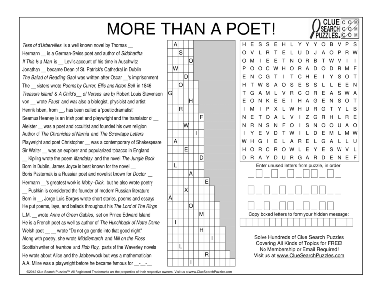 more than a poet trivia quiz