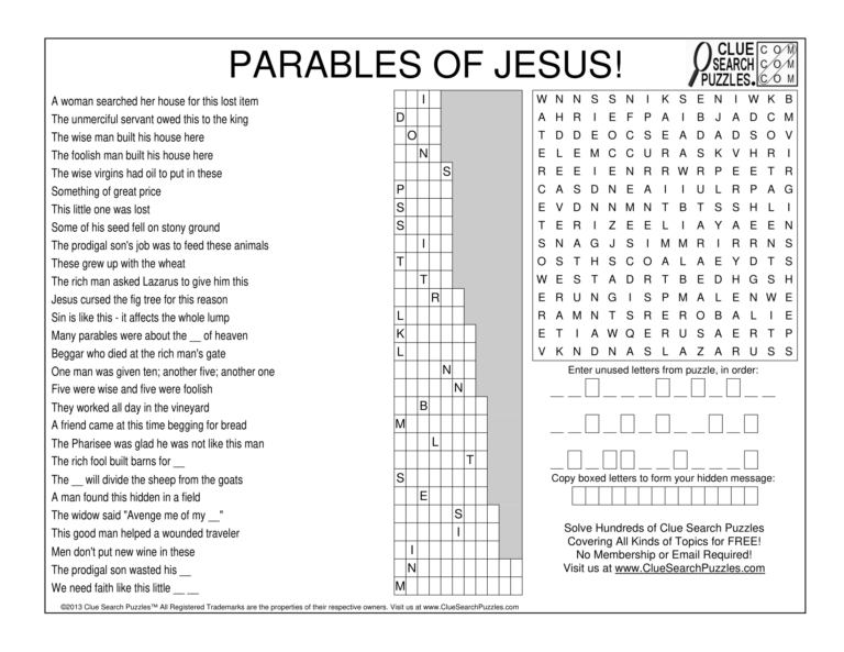 parables of Jesus trivia quiz