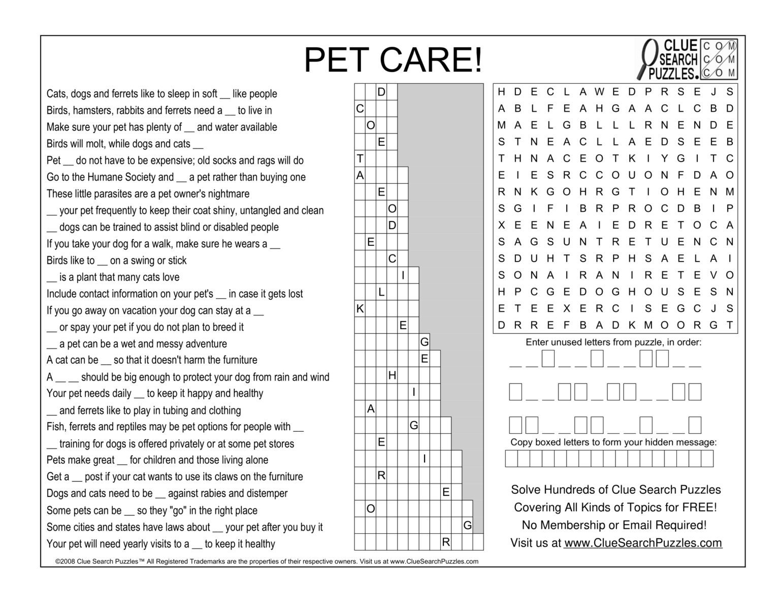 PET CARE TRIVIA QUIZ