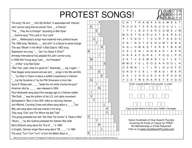 protest songs trivia quiz