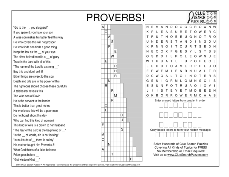 proverbs trivia quiz