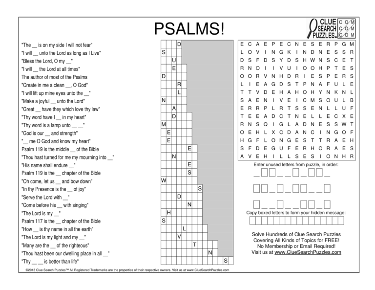 psalms trivia quiz