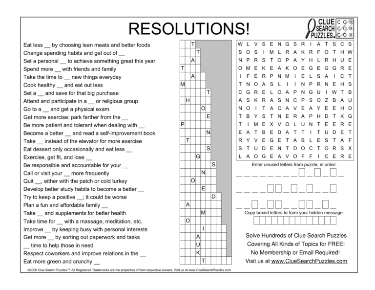 resolutions trivia quiz