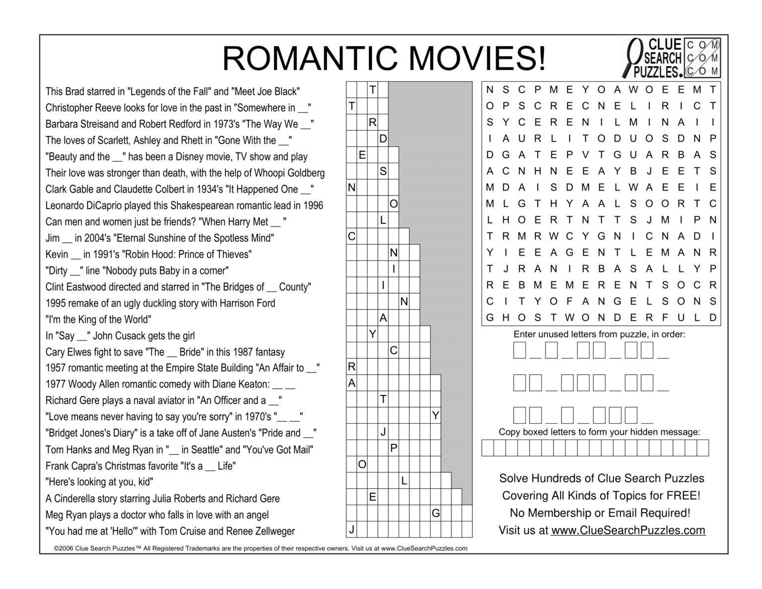 ROMANTIC MOVIES TRIVIA QUIZ