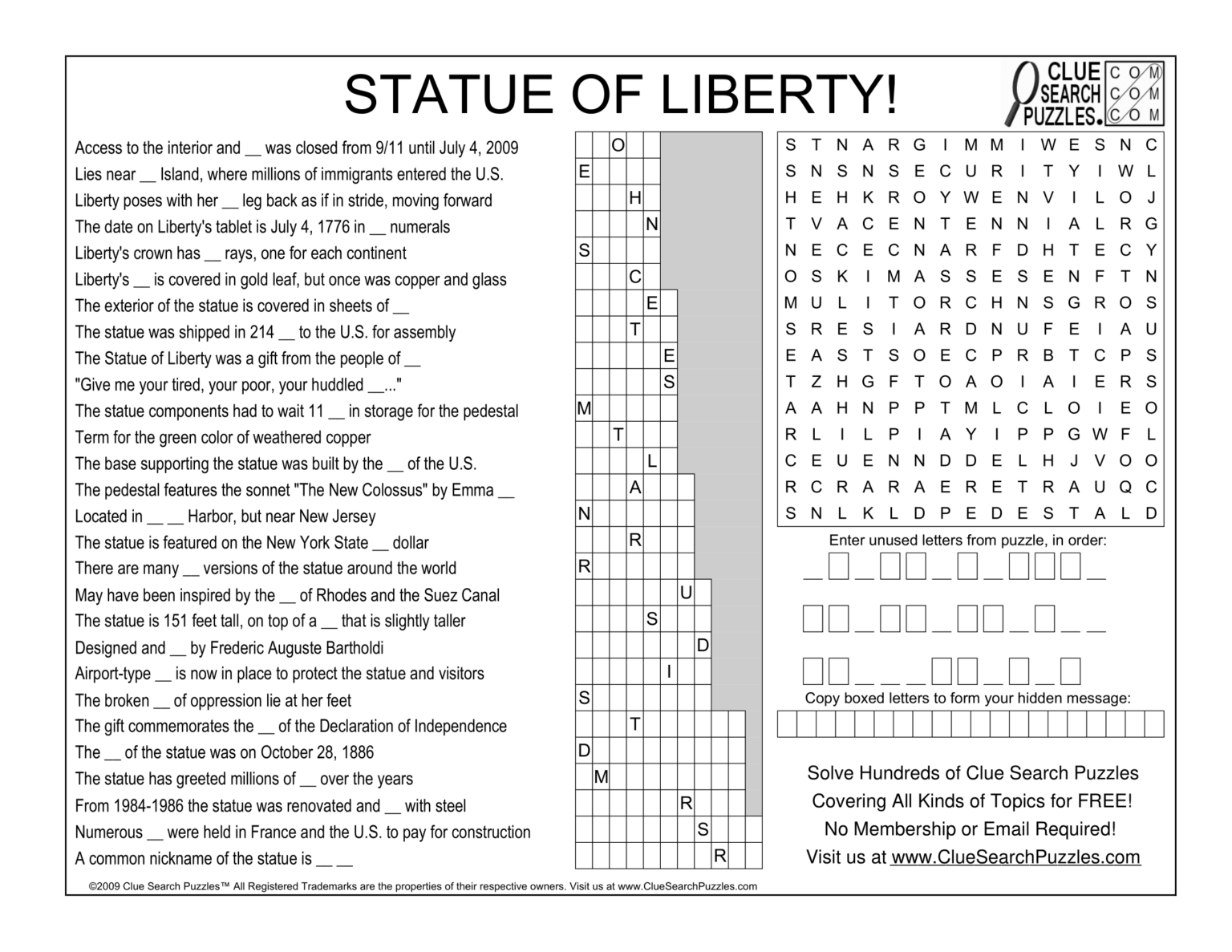 STATUE OF LIBERTY TRIVIA QUIZ