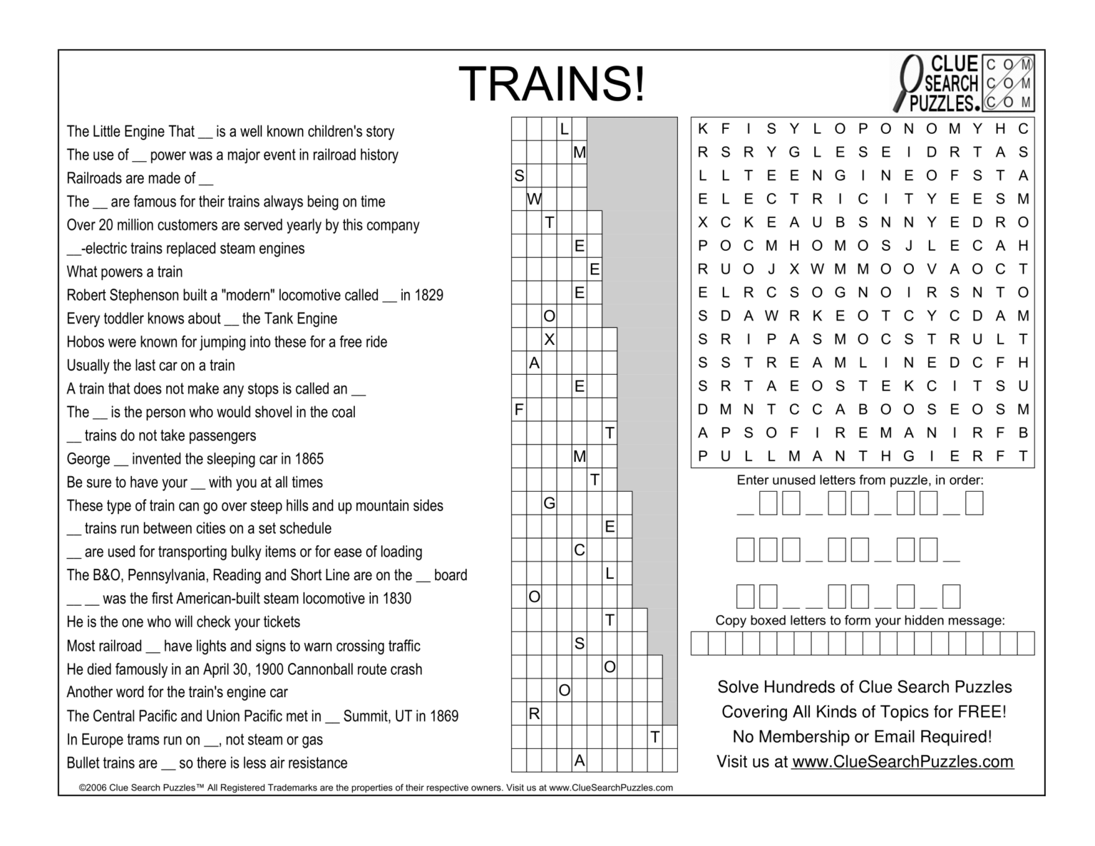 TRAINS TRIVIA QUIZ