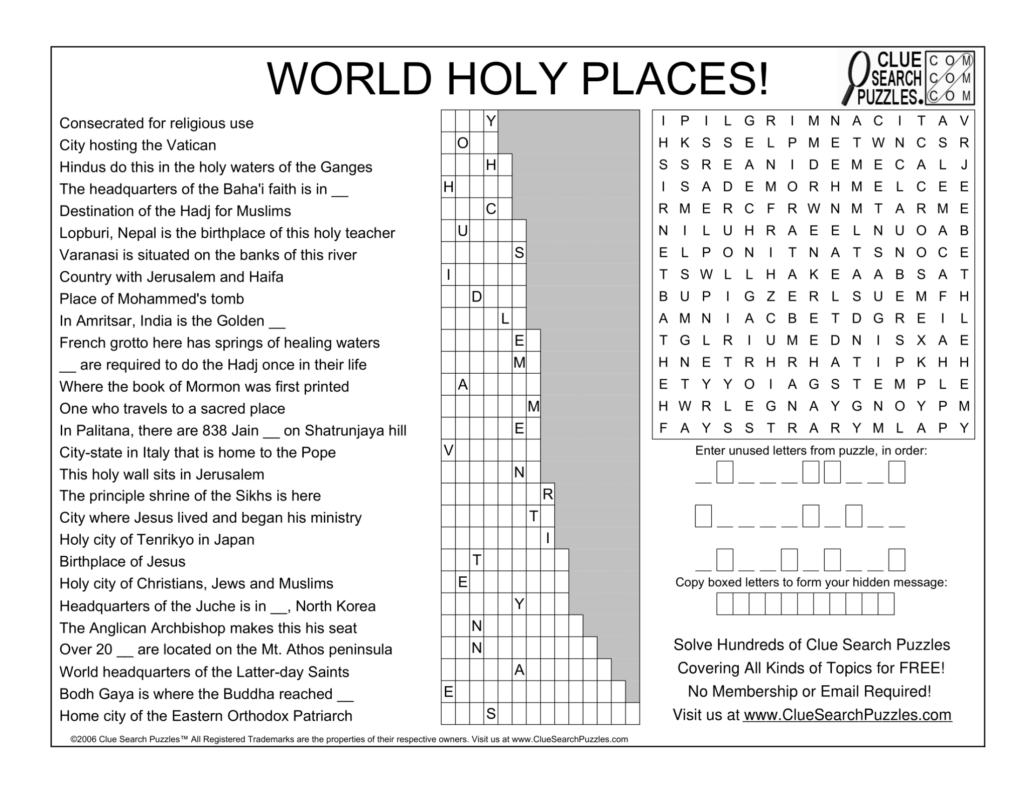 WORLD HOLY PLACES TRIVIA QUIZ