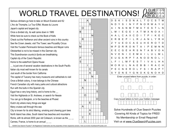 WORLD TRAVEL DESTINATIONS TRIVIA QUIZ