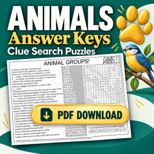 Animal Package — downloadable puzzle answer keys