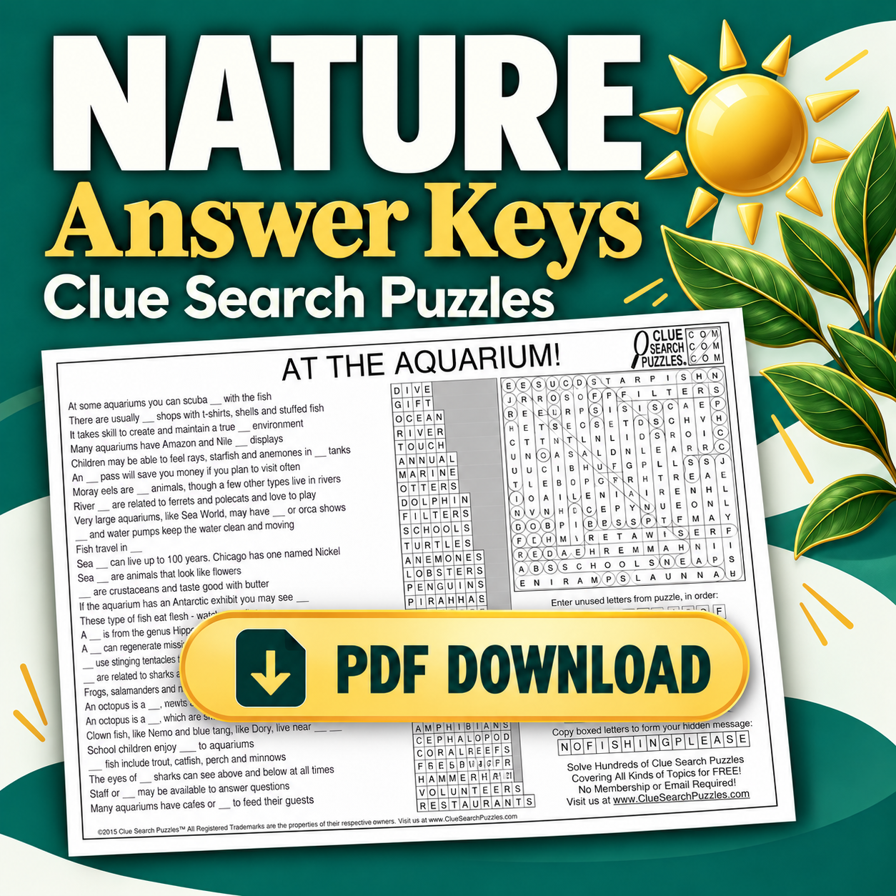 Nature Package — downloadable puzzle answer keys