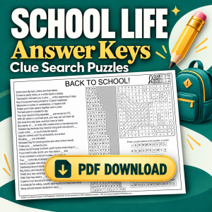 School Life Package — downloadable puzzle answer keys